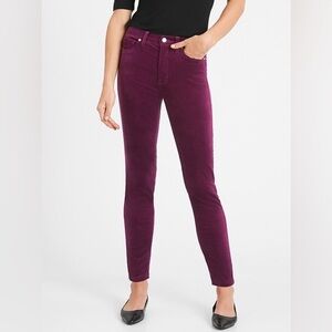 Banana Republic Corduroy Pants Women 6 Purple Beet Root Slim Preppy Chic